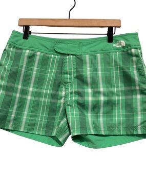 The North Face Women's Green Plaid Swim/Active Shorts-Double Sided.